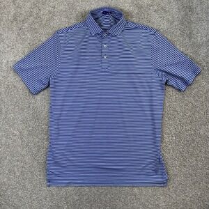 Stitch Golf Polo Shirt Mens Large Blue Striped Detroit Golf Club Performance